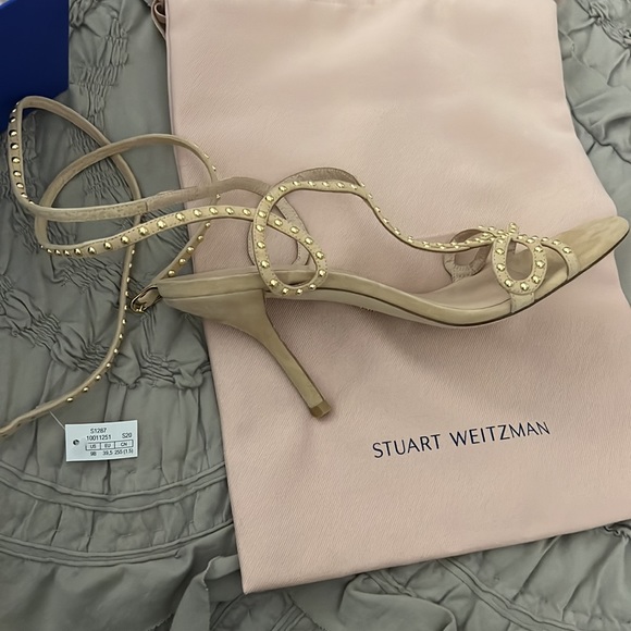 Stuart Weitzman Leya 95 suede bead sandal size 39.5 NEW! - Picture 8 of 8